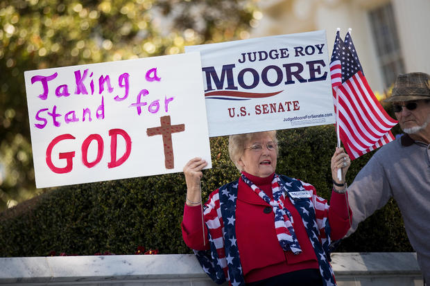 Embattled GOP Senate Candidate In Alabama Judge Roy Moore Continues Campaigning Throughout The State 