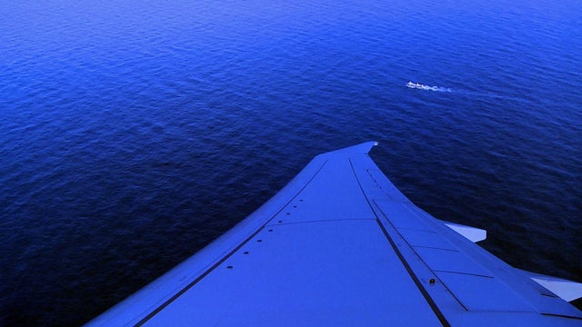 This video grab shows a ship sailing the Argentine Sea as seen from a P8-A Poseidon aircraft of the U.S. Navy Patrol and Reconnaissance Wing that's assisting the Argentine military in its search for the missing submarine ARA San Juan on Nov. 26, 2017. 