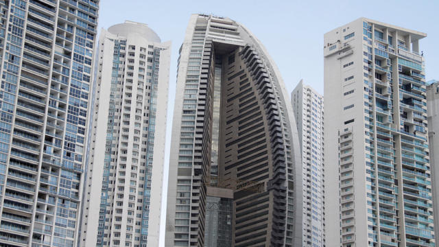 The Trump Ocean Club International Hotel and Tower Panama is seen between apartment buildings in Panama City 