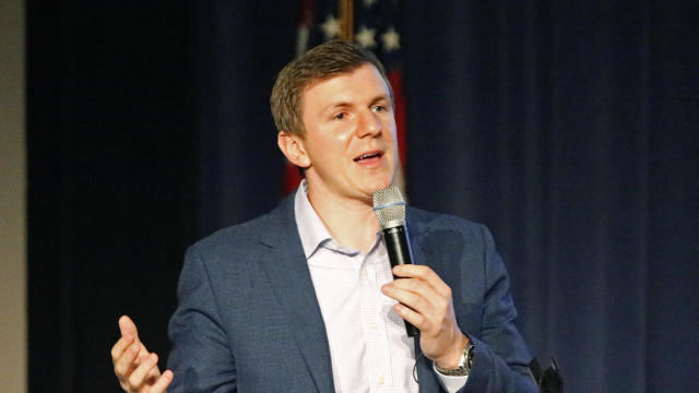 Conservative media activist James O'Keefe speaks at an event hosted by the Southern Methodist University chapter of Young Americans for Freedom, a campus organization started by William F. Buckley in 1960, at the Hughes-Trigg Student Center on Nov. 29, 2017, on the SMU campus in Dallas, Texas. 