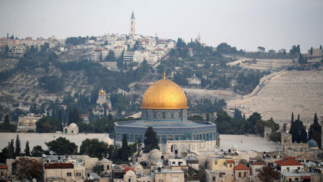 A general view shows part of Jerusalem's Old City and the Dome of the Rock 