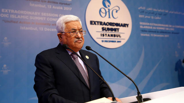 Abbas speaks during an extraordinary meeting of the OIC in Istanbul 