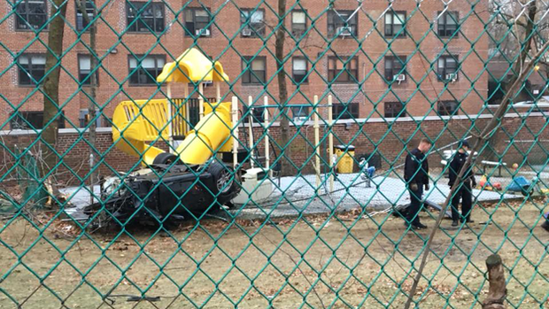 Bronx-car-into-playground 
