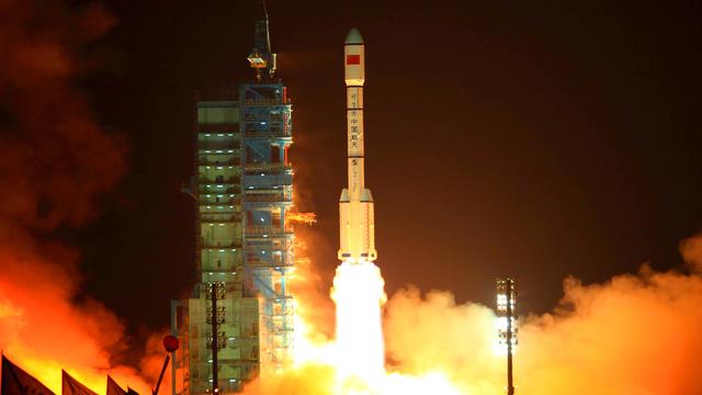 China's Long March 2F rocket carrying th 