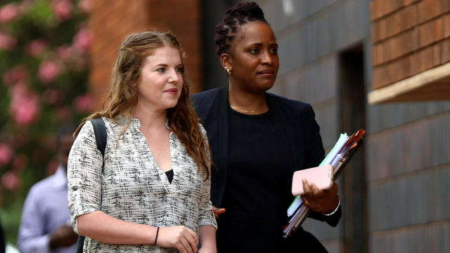 FILE PHOTO: U.S. citizen Martha O'Donovan, accused of attempting to subvert former President Robert Mugabe's government, leaves the courts in Harare 