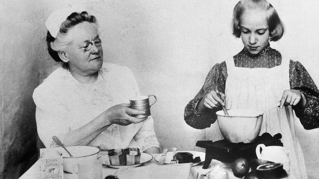 Fannie Farmer Watches Student Cook 