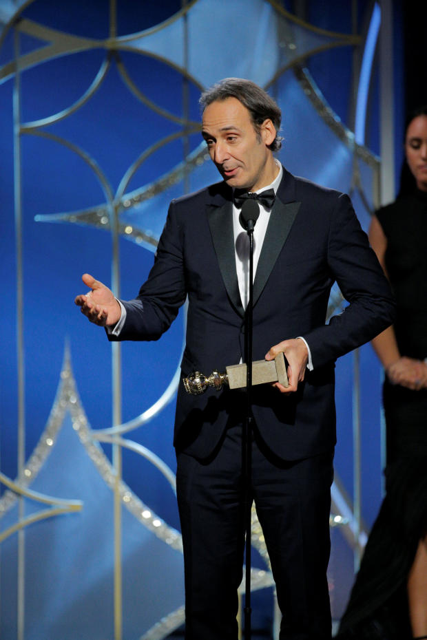 Alexandre Desplat winner of Best Original Score Motion Picture for "The Shape of Water" at the 75th Golden Globe Awards in Beverly Hills 