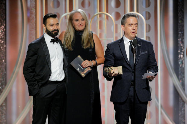 Lee Unkrich, director of "Coco", accepts the award for Best Motion Picture Animated at the 75th Golden Globe Awards in Beverly Hills 