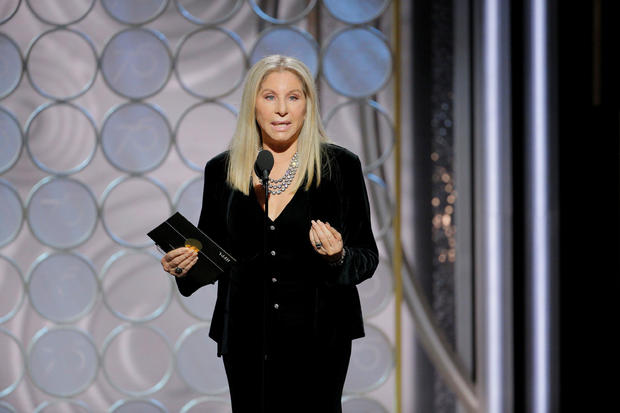 Presenter Barbara Streisand at the 75th Golden Globe Awards in Beverly Hills, California, 