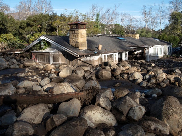 A home on Glen Oaks Road damaged by mudslides in Montecito