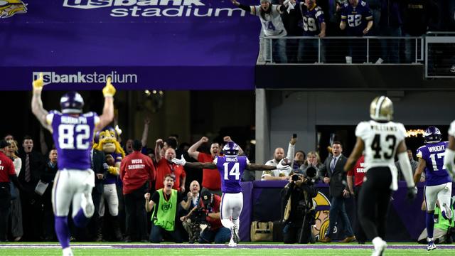 Stefon Diggs Was in Disbelief After Game-Winning Touchdown Vs. Saints