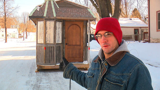 Derek Miller and his Victorian Art Shanty ice house 