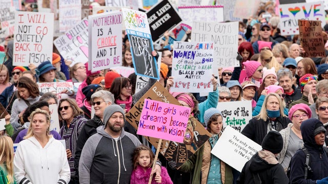 Huge Crowds Rally At Women's Marches Across The U.S. 