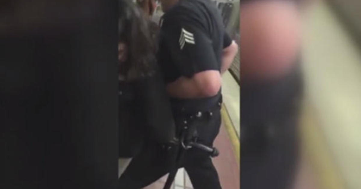 Video Shows LAPD Officer Dragging Teen Off Train For Foot On Seat CBS   Train 