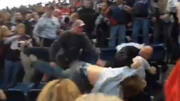Fans Fight At A Patriots Game 