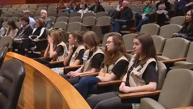 girl scouts at meeting 