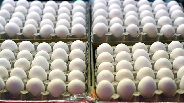 Eggs are on display at the "Central de Abasto" wholesale market in Mexico City on Jan. 30, 2018. 