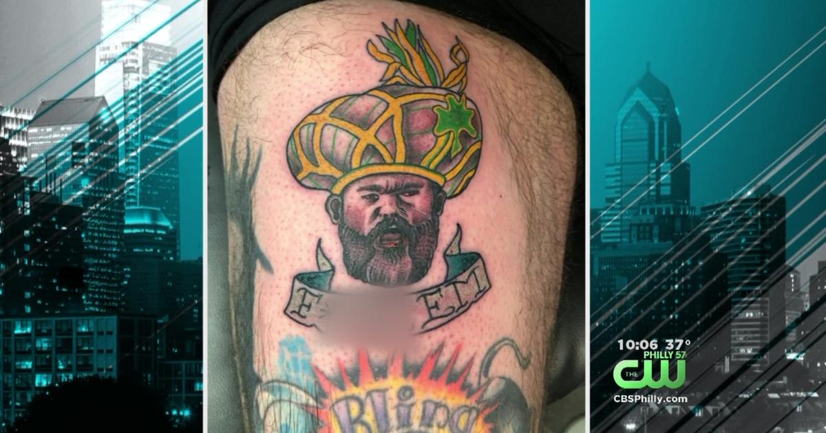 Eagles Fan Gets Jason Kelce In Mummers Hat Tattoo - CBS Philadelphia