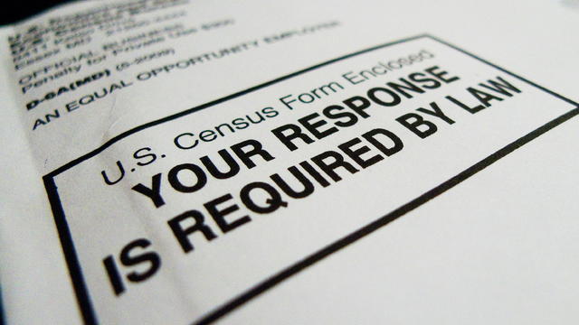 The official US Census form,  pictured o 