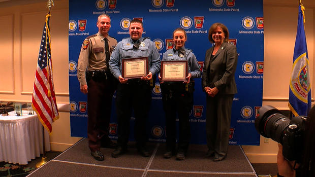 Officers Krystal Fallon and Ryan Davis Honored By State Patrol 