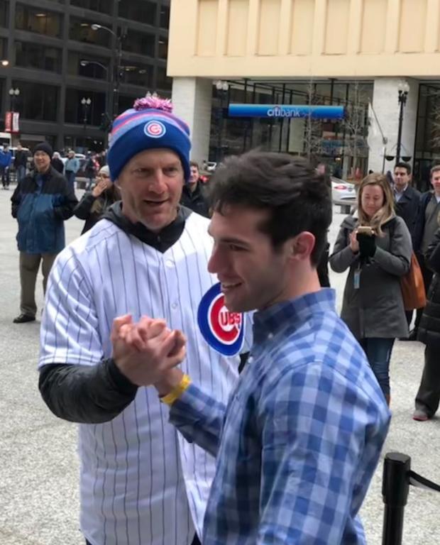 Ryan Dempster And Cubs Fan 