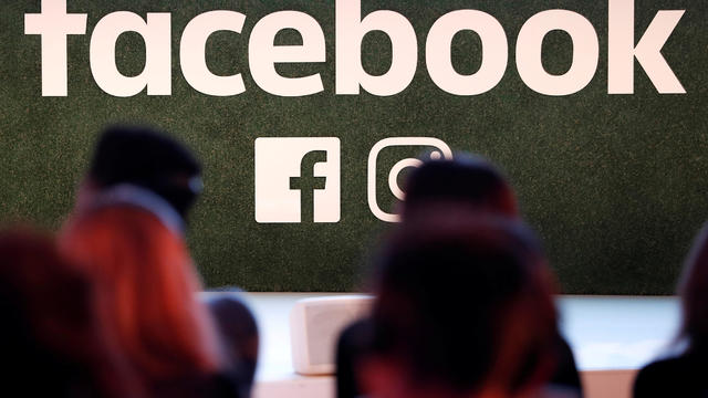 FILE PHOTO: Facebook logo is seen at Facebook Gather conference in Brussels 