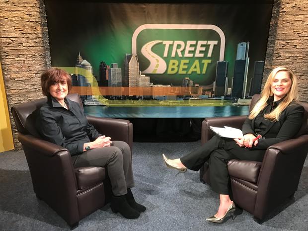 Shirley Oleinick from the Storytellers Guild at the Birmingham Community House and Street Beat host Lisa Germani 