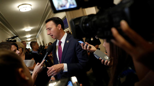 Rep. Ryan Costello (R-PA) speaks with the media following a meeting of the Republican conference ahead of the release of their tax reform plan on Capitol Hill in Washington 