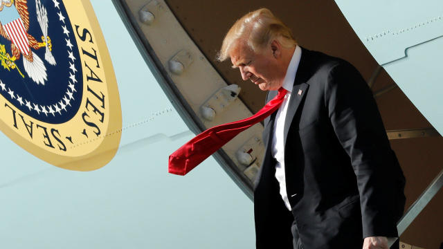 President Donald Trump arrives at Palm Beach International Airport 