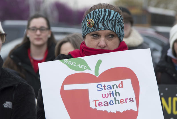 Oklahoma Teachers Go On Strike And Rally At State Capitol 