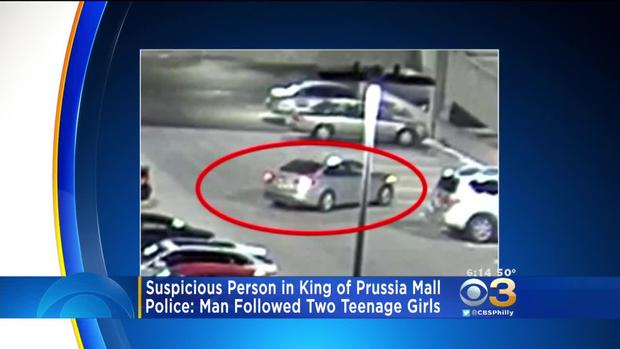 vehicle of man who allegedly followed teen girls at king of prussia mall 