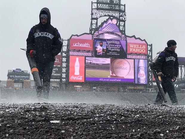 Snowblowers at Coors Field 