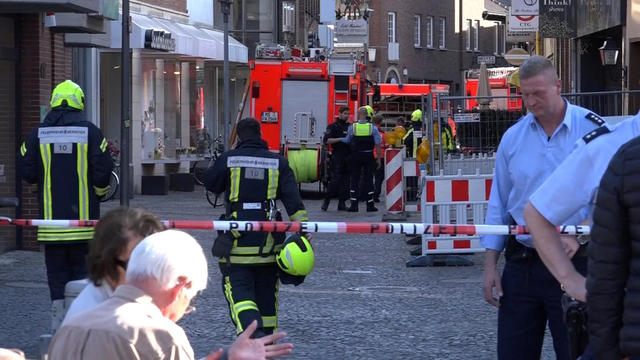 Police block a street in Muenster where a vehicle drove into a group of people killing several and injured many 