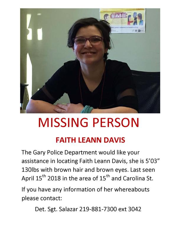 Faith Davis Missing person 