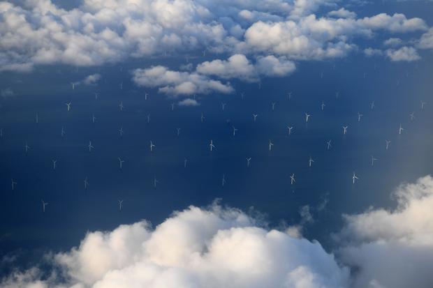 wind turbines - liverpool bay - irish sea - west coast of northern england 
