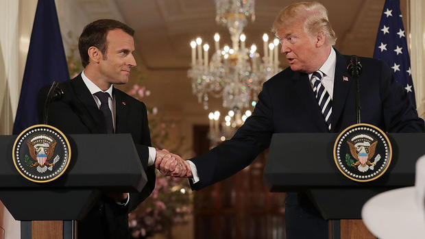 President Trump And French President Macron Hold Joint News Conference In East Room 
