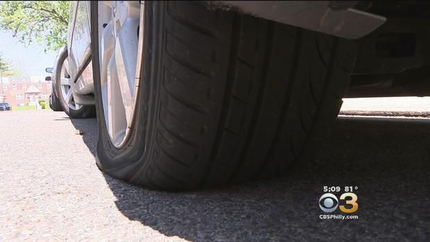 tire slashed in overbrook 