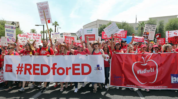 Arizona Teachers Go On Strike And March To State Capitol 