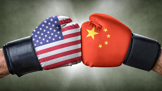 A boxing match between the USA and China 