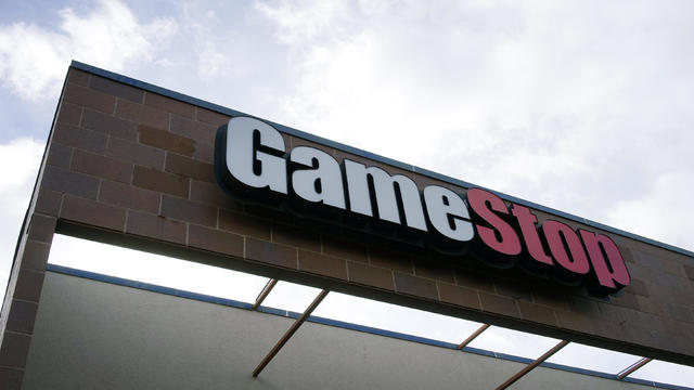 The GameStop store sign is seen at its shop in Westminster 