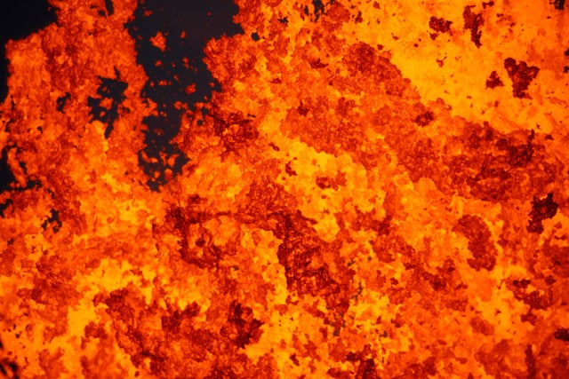 Lava gushes from a fissure eruption of the Kilauea Volcano in the Leilani Estates near Pahoa, Hawaii 