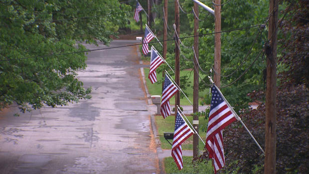 Flags Line The Street. 
