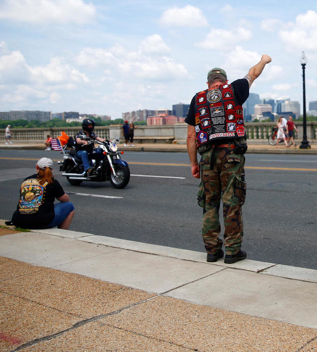 U.S. military veterans and their supporters gather for the annual Rolling Thunder motorcycle rally in Washington 