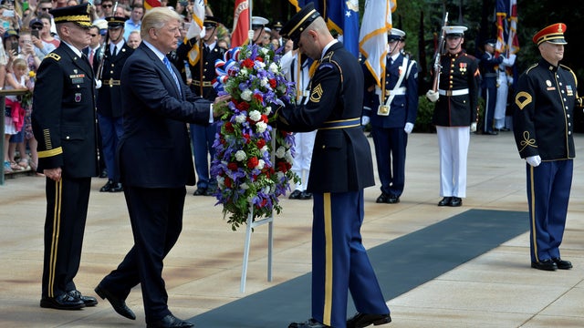U.S. President Trump visits Arlington National Cemetery for Memorial Day 