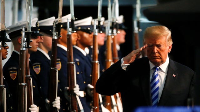 U.S. President Trump participates in U.S. Coast Guard Change-of-Command ceremony in Washington 