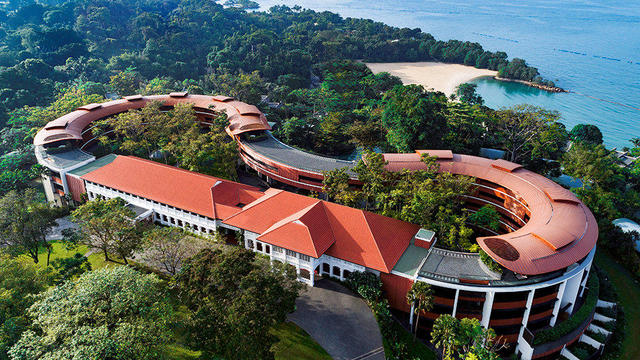 A view shows the Capella Hotel, the venue for the June 12 summit between U.S. President Donald Trump and North Korean leader Kim Jong Un, on Singapore's resort island of Sentosa 