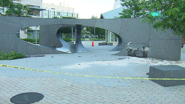ean collier memorial damaged 