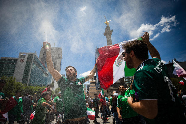 Mexico Fans Celebrate Victory Over Germany 