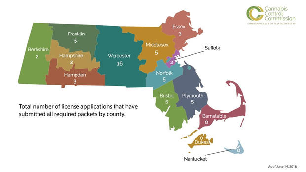 Marijuana license applications map 