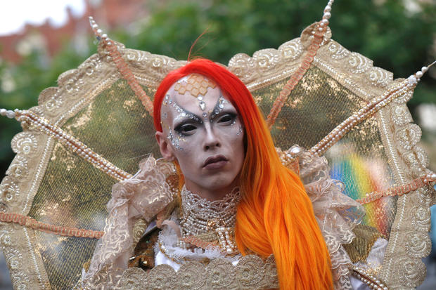 A reveller participates in Gay Pride Parade in Ljubljana 
